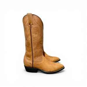 Women’s Classic Vaquera Leather Western Almond Toe Cowgirl Boots US Size 8